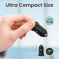 Portronics 38W Dual Output Car Charger – 20W Type-C PD & 18W USB Fast Charging for iPhone & Android