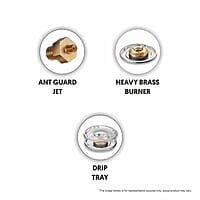 Preethi Blu Flame Zeal Plus Glass Top 2-Burner Manual Gas Stove