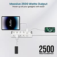 Portronics Power Plate 14 Extension Board with 10 Universal Sockets, 25W Type-C PD, 3 USB Charging Ports, 3 Meter Long Cord, 2500 Watts