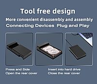 Hammok 2 in 1 USB 2.0 External Hard Drive Casing for 2.5″ & 3.5″ Sata Hard Drives Dual 2.5 inch and 3.5 inch HDD Enclosure Case (Emily)