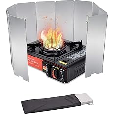 Dual Fuel Portable Gas Stove for Propane & Butane, Camping Stove with Single Burner, Propane Adapter