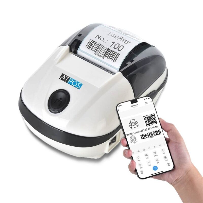 Atpos E58 Bluetooth Thermal Barcode Label Sticker Printer 58mm | Direct Thermal