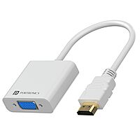 Portronics DigiBridge White – HDMI To VGA Converter, 1080p, Compact Plug-And-Play