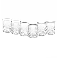 Borosil Krystalia Whisky Glass Set of 6 (350 ml Each), Microwave Safe Glasses, Flame Proof Glasses