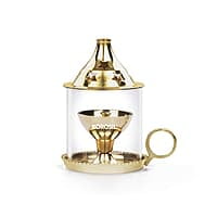 Borosil Small Size Mangal Diya Decorative Brass Glass Oil Lamp