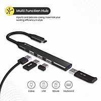 Portronics Mport 31C – 4-in-1 USB-C Hub, 5Gbps Speed, supports HDMI, USB 3.0, and SD card reader, compact design, perfect for laptops and tablets, enhances connectivity and productivity.
