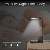 Portronics Brillo II – A stylish lamp with wireless charging, adjustable brightness, ideal for bedside or workspace, blending design and functionality.