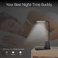 Portronics Brillo II – A stylish lamp with wireless charging, adjustable brightness, ideal for bedside or workspace, blending design and functionality.