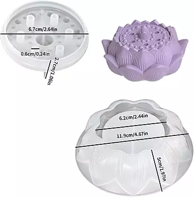Silicon Mold Candle Concrete Holder Lotus Shape Jar Silicon Mold Candle Concrete Holder Lotus Shape Jar
