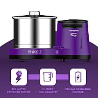 Crompton's Duro Classic Wet Grinder with 150W Motor for Uniform Grinding, High Grade 2L Stainless Steel Drums, Strong ABS Body