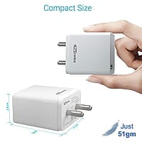 Portronics Adapto ONE POR-1104 3A Fast Charging Adapter with 1M Type C Cable (White) Portronics Adapto ONE POR-1104 3A Fast Charging Adapter with 1M Type C Cable (White)