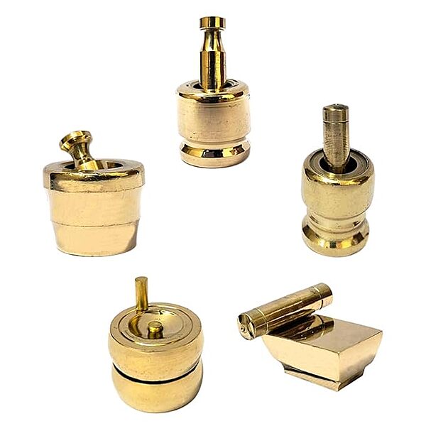 Tamil Nadu Artisans Solid Brass Gowramma | Gowri | Varalakshmi Pooja Set | 5 Pcs, 650 Grams | House warming & New beginning gift set.