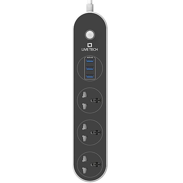 Live Tech PS 05 Surge Protector – 4 Sockets: Safeguard your devices with this reliable surge protector featuring 4 outlets, ensuring optimal power distribution and protection against voltage spikes.