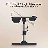 Portronics My Buddy Z – Foldable Brown Laptop Table | Portable, Adjustable & Perfect for Work Anywhere
