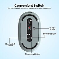 Portronics Toad II Grey – A versatile dual mode wireless mouse that connects via Bluetooth or USB receiver. Ergonomic design, smooth tracking, and long battery life make it perfect for work or play.