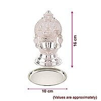 Silver Plate with Kamakshi Diya\ Villakku Set