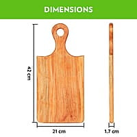Borosil Dice Organic Neem Wood 17 mm Chopping Board | Eco Friendly, Anti-Microbial | for Chopping, Cutting, Dicing & Serving Vegetable & Fruits | Brown