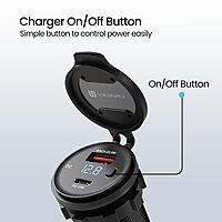 Portronics Spark 51W – Type-C & USB Motorcycle Charger, Fast Charging, Compact & Durable