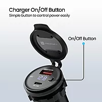 Portronics Spark 51W – Type-C & USB Motorcycle Charger, Fast Charging, Compact & Durable