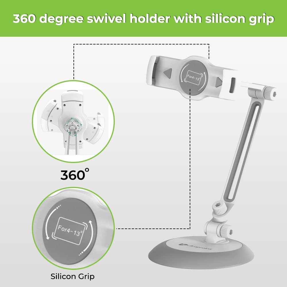 Ultraprolink UM1085WHT Heavy Duty Table Top Stand For Tablets & Phones (White)