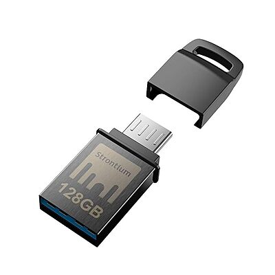 Strontium Nitro USB 128 GB One OTG 3.1 150 MBPS Flash Drive (Grey)