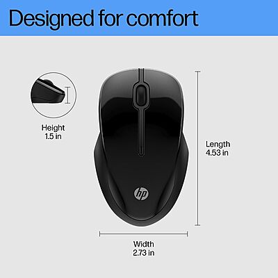 Open Box HP 250 Dual mode /Multidevice,1 AA battery gives 12 months life,upto 1600 DPI Wireless Optical Mouse