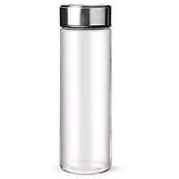 Treo by Milton Borosilicate Crysta Glass Bottle, 1000 ml, Glaze Steel