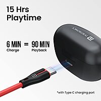 Portronics Twins S5 – TWS Earbuds, LED Display, 15H Battery Life, Bluetooth 5.0, Touch Control, Noise Isolation, Compact Design, Black Color, Perfect for Music & Calls, Lightweight & Portable.