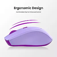 Portronics Toad 31 Wireless Mouse – 2.4GHz Connectivity | USB Receiver | 10m Working Distance | Ergonomic Design | Adjustable DPI | Auto Power Saving | Laptop & PC Compatible | Purple