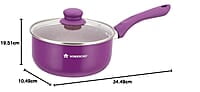 Wonderchef Royal Velvet 18cm Sauce pan with Glass Lid  3 mm thick  2 litres