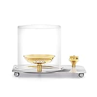 Borosil Aarti Diya Decorative Brass Glass Oil Lamp