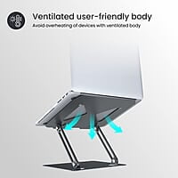Portronics My Buddy K7 Portable Laptop Stand Ventilated Board for Laptop Cooling Multiple Adjustable Angles