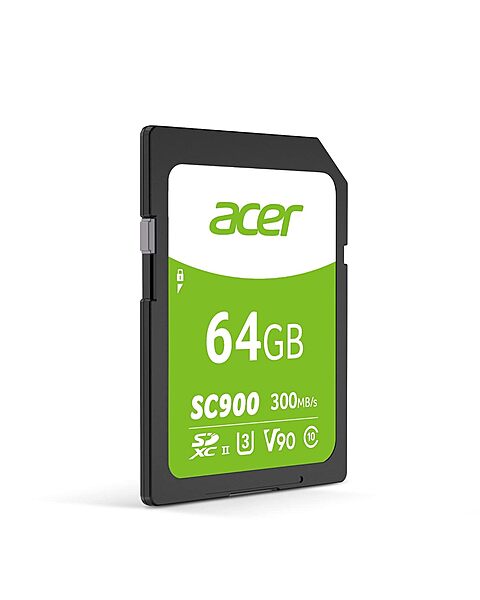 Acer SC900 64GB SDXC Memory Card – UHS-II | Up to 300MB/s | High-Speed