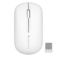 ZEBRONICS Pulse Wireless Mouse, Multi Connectivity, Dual Bluetooth, for Mac, Laptop, Computer, Tablet, 2.4GHz, 1200 DPI, Comfortable & Lightweight