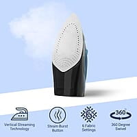 Crompton FabrimaX Plus 1250 W Steam Iron with 200 ml water tank, Upto 13g /min Steam Output and Teflon Coating Soleplate