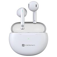 Portronics Twins S20 – TWS Earbuds, 35H Playtime, White. Enjoy seamless connectivity, superior sound quality, and a sleek design for an immersive audio experience on the go.