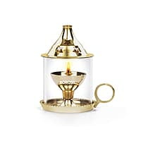 Borosil Small Size Mangal Diya Decorative Brass Glass Oil Lamp