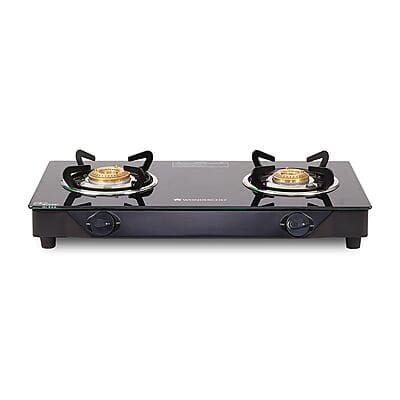Wonderchef Glory 2 Burner Glass Cooktop, Stainless Steel Drip Tray,Manual Ignition Gas Stove