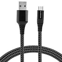 Ambrane Type C Cable 3A Fast Charging 1M Braided Cable for Smartphones, Tablets, Laptops & other Type C devices, 480Mbps Data Sync, Quick Charge 3.0 (RCT 10