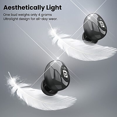 Portronics Harmonics Twins S3 TWS Earbuds with 20H playtime, superior sound, sleek design & comfortable fit. Perfect for music & calls.