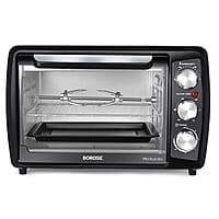 Borosil OTG Pro Plus 20 Litres Oven Toaster Griller, Motorized Rotisserie, Pizza Oven, Cake Oven for Baking | 6 Heating Option | 2 years Warranty