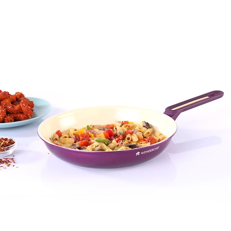 Wonderchef Bellagio Fry Pan  20 cm  1.1 L 3mm Thickness Non-Stick Ceramic Coating