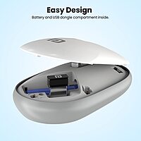 Portronics Toad II Grey – A versatile dual mode wireless mouse that connects via Bluetooth or USB receiver. Ergonomic design, smooth tracking, and long battery life make it perfect for work or play.
