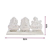 Silver Lord Saraswathi,Ganesh,Lakshmi Idol