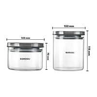 BOROSIL SET OF 2 MICROWAVABLE KLIP - N - STORE SQUARE