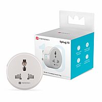 Portronics Splug 10 – 10A WiFi Smart Plug for Home Use. Control devices remotely via app, schedule timers, and monitor energy usage. Compatible with Alexa and Google Assistant for voice control.