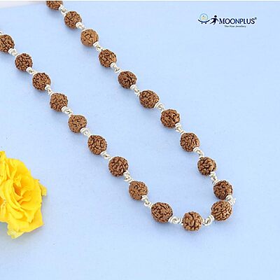 Silver tied Rudraksha Mala With Ruthratcham Pendant|With Certificate