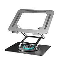 Portronics K11 Pro Laptop Stand – Silver, 360° Rotation, Adjustable & Ergonomic
