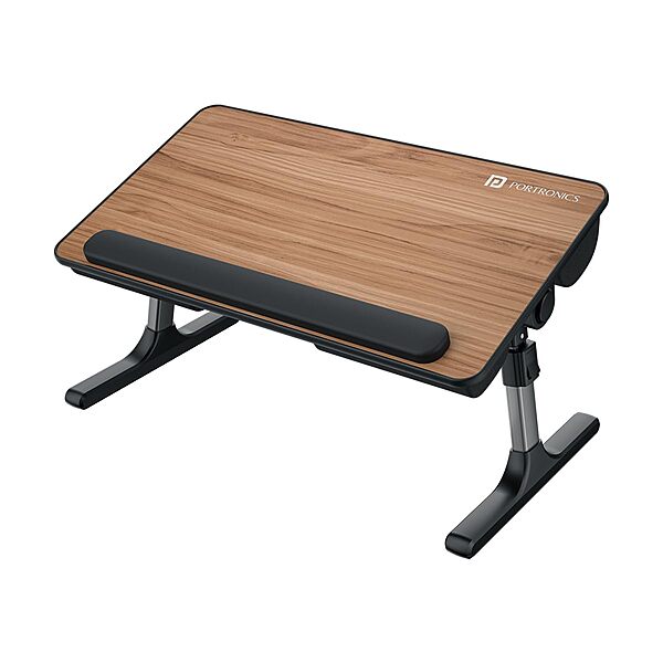POR 2054 My Buddy Z Portable Laptop Table – Height & Angle Adjustments | Brown | 1 Year Warranty