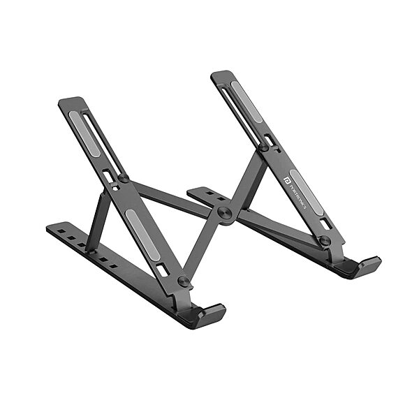 Portronics My Buddy K2 Laptop Stand – Metal Build | Portable Design | Grey | 1 Year Warranty